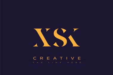 XSK soyut harf logosu tasarımı. Bu logo üç soyut harf tarafından tasarlanmıştır..