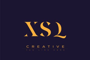 XSQ soyut harf logosu tasarımı. Bu logo üç soyut harf tarafından tasarlanmıştır..