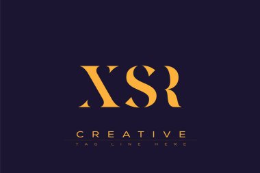 XSR soyut harf logosu tasarımı. Bu logo üç soyut harf tarafından tasarlanmıştır..