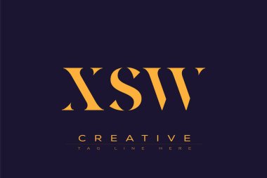 XSW soyut harf logosu tasarımı. Bu logo üç soyut harf tarafından tasarlanmıştır..