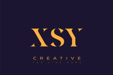 XSY soyut harf logosu tasarımı. Bu logo üç soyut harf tarafından tasarlanmıştır..