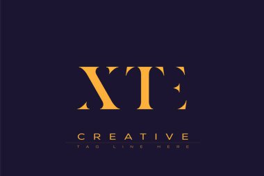 XTE soyut harf logosu tasarımı. Bu logo üç soyut harf tarafından tasarlanmıştır..