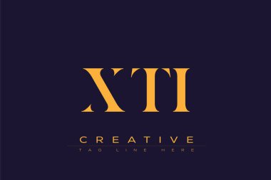 XTI soyut harf logosu tasarımı. Bu logo üç soyut harf tarafından tasarlanmıştır..