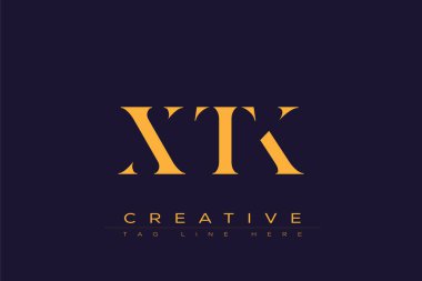 XTK soyut harf logosu tasarımı. Bu logo üç soyut harf tarafından tasarlanmıştır..