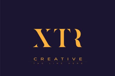 XTR soyut harf logosu tasarımı. Bu logo üç soyut harf tarafından tasarlanmıştır..