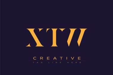 XTW soyut harf logosu tasarımı. Bu logo üç soyut harf tarafından tasarlanmıştır..