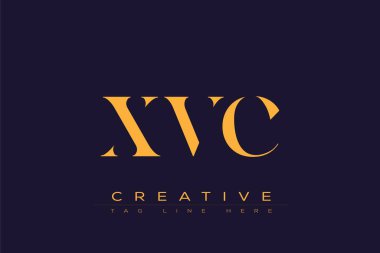 XVC soyut harf logosu tasarımı. Bu logo üç soyut harf tarafından tasarlanmıştır..