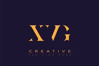 XVG soyut harf logosu tasarımı. Bu logo üç soyut harf tarafından tasarlanmıştır..