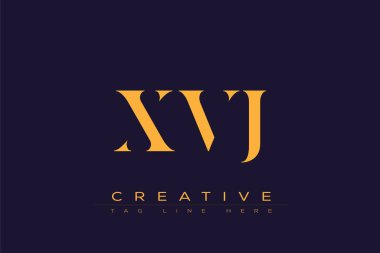 XVJ soyut harf logosu tasarımı. Bu logo üç soyut harf tarafından tasarlanmıştır..