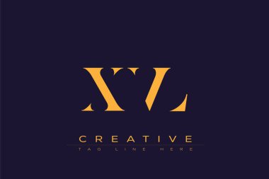 XVL soyut harf logosu tasarımı. Bu logo üç soyut harf tarafından tasarlanmıştır..