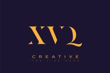 XVQ soyut harf logosu tasarımı. Bu logo üç soyut harf tarafından tasarlanmıştır..