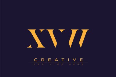 XVW soyut harf logosu tasarımı. Bu logo üç soyut harf tarafından tasarlanmıştır..