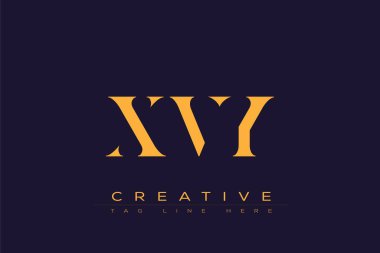 XVY soyut harf logosu tasarımı. Bu logo üç soyut harf tarafından tasarlanmıştır..