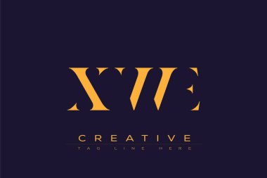 XWE soyut harf logosu tasarımı. Bu logo üç soyut harf tarafından tasarlanmıştır..