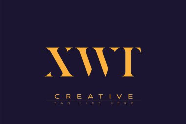 XWT soyut harf logosu tasarımı. Bu logo üç soyut harf tarafından tasarlanmıştır..