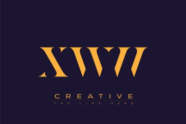 XWW soyut harf logosu tasarımı. Bu logo üç soyut harf tarafından tasarlanmıştır..