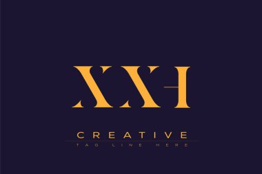 XXH soyut harf logosu tasarımı. Bu logo üç soyut harf tarafından tasarlanmıştır..