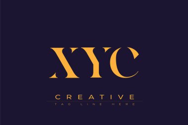 XYC soyut harf logosu tasarımı. Bu logo üç soyut harf tarafından tasarlanmıştır..