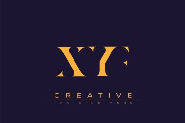 XYF soyut harf logosu tasarımı. Bu logo üç soyut harf tarafından tasarlanmıştır..