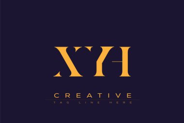 XYH soyut harf logosu tasarımı. Bu logo üç soyut harf tarafından tasarlanmıştır..