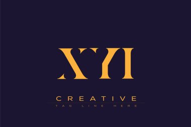 XYI soyut harf logosu tasarımı. Bu logo üç soyut harf tarafından tasarlanmıştır..