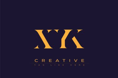 XYK soyut harf logosu tasarımı. Bu logo üç soyut harf tarafından tasarlanmıştır..