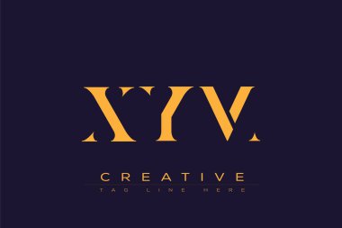 XYM soyut harf logosu tasarımı. Bu logo üç soyut harf tarafından tasarlanmıştır..