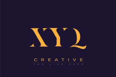 XYQ soyut harf logosu tasarımı. Bu logo üç soyut harf tarafından tasarlanmıştır..