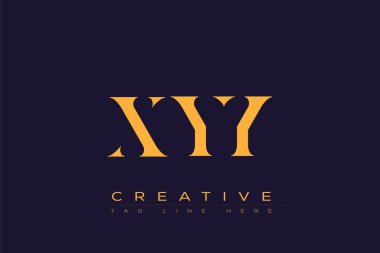 XYY soyut harf logosu tasarımı. Bu logo üç soyut harf tarafından tasarlanmıştır..