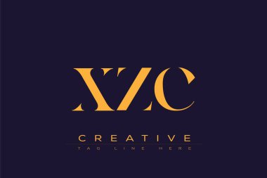 XZC soyut harf logosu tasarımı. Bu logo üç soyut harf tarafından tasarlanmıştır..