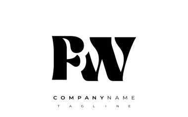 FW Yaratıcı Soyut Tipografi Logosu Tasarımı. Cesur tipografi ve yaratıcı şekilleri birleştiren zarif logo, markalaşma ve kimlik çözümleri için ideal.