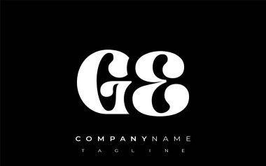 GE Yaratıcı Soyut Tipografi Logosu Tasarımı. Cesur tipografi ve yaratıcı şekilleri birleştiren zarif logo, markalaşma ve kimlik çözümleri için ideal.