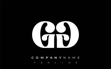 GG Yaratıcı Soyut Tipografi Logosu Tasarımı. Cesur tipografi ve yaratıcı şekilleri birleştiren zarif logo, markalaşma ve kimlik çözümleri için ideal.