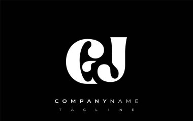 GJ Yaratıcı Soyut Tipografi Logosu Tasarımı. Cesur tipografi ve yaratıcı şekilleri birleştiren zarif logo, markalaşma ve kimlik çözümleri için ideal.
