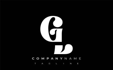 GL Yaratıcı Soyut Tipografi Logosu Tasarımı. Cesur tipografi ve yaratıcı şekilleri birleştiren zarif logo, markalaşma ve kimlik çözümleri için ideal.