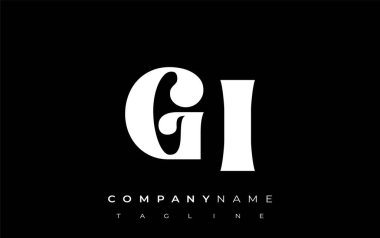 GI Yaratıcı Soyut Tipografi Logosu Tasarımı. Cesur tipografi ve yaratıcı şekilleri birleştiren zarif logo, markalaşma ve kimlik çözümleri için ideal.