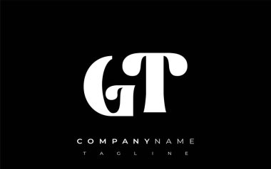 GT Yaratıcı Soyut Tipografi Logosu Tasarımı. Cesur tipografi ve yaratıcı şekilleri birleştiren zarif logo, markalaşma ve kimlik çözümleri için ideal.