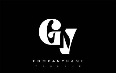 GV Yaratıcı Soyut Tipografi Logosu Tasarımı. Cesur tipografi ve yaratıcı şekilleri birleştiren zarif logo, markalaşma ve kimlik çözümleri için ideal.