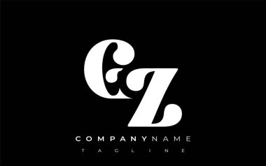 GZ Yaratıcı Soyut Tipografi Logosu Tasarımı. Cesur tipografi ve yaratıcı şekilleri birleştiren zarif logo, markalaşma ve kimlik çözümleri için ideal.