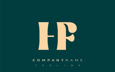 HF Yaratıcı Soyut Tipografi Logosu Tasarımı. Cesur tipografi ve yaratıcı şekilleri birleştiren zarif logo, markalaşma ve kimlik çözümleri için ideal.