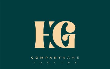 HG Yaratıcı Soyut Tipografi Logosu Tasarımı. Cesur tipografi ve yaratıcı şekilleri birleştiren zarif logo, markalaşma ve kimlik çözümleri için ideal.
