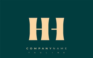 HH Yaratıcı Soyut Tipografi Logosu Tasarımı. Cesur tipografi ve yaratıcı şekilleri birleştiren zarif logo, markalaşma ve kimlik çözümleri için ideal.