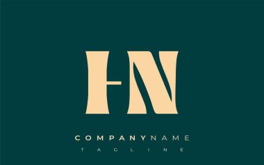 HN Yaratıcı Soyut Tipografi Logosu Tasarımı. Cesur tipografi ve yaratıcı şekilleri birleştiren zarif logo, markalaşma ve kimlik çözümleri için ideal.