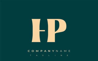 HP Yaratıcı Soyut Tipografi Logosu Tasarımı. Cesur tipografi ve yaratıcı şekilleri birleştiren zarif logo, markalaşma ve kimlik çözümleri için ideal.