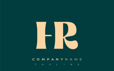 HR Yaratıcı Soyut Tipografi Logosu Tasarımı. Cesur tipografi ve yaratıcı şekilleri birleştiren zarif logo, markalaşma ve kimlik çözümleri için ideal.