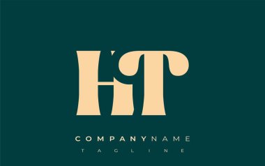 HT Yaratıcı Soyut Tipografi Logosu Tasarımı. Cesur tipografi ve yaratıcı şekilleri birleştiren zarif logo, markalaşma ve kimlik çözümleri için ideal.