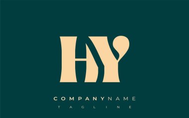 HY Yaratıcı Soyut Tipografi Logosu Tasarımı. Cesur tipografi ve yaratıcı şekilleri birleştiren zarif logo, markalaşma ve kimlik çözümleri için ideal.