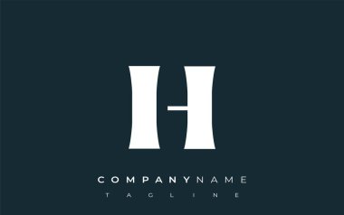 IH Yaratıcı Soyut Tipografi Logosu Tasarımı. Cesur tipografi ve yaratıcı şekilleri birleştiren zarif logo, markalaşma ve kimlik çözümleri için ideal.