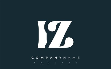 IZ Yaratıcı Soyut Tipografi Logosu Tasarımı. Cesur tipografi ve yaratıcı şekilleri birleştiren zarif logo, markalaşma ve kimlik çözümleri için ideal.