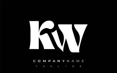 KW Yaratıcı Soyut Tipografi Logosu Tasarımı. Cesur tipografi ve yaratıcı şekilleri birleştiren zarif logo, markalaşma ve kimlik çözümleri için ideal.